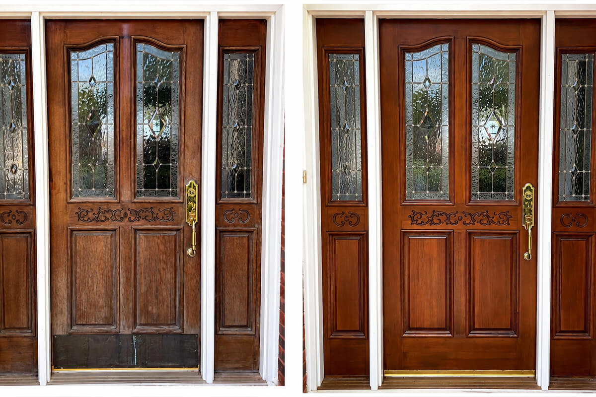 Refinishing and restoration wood doors