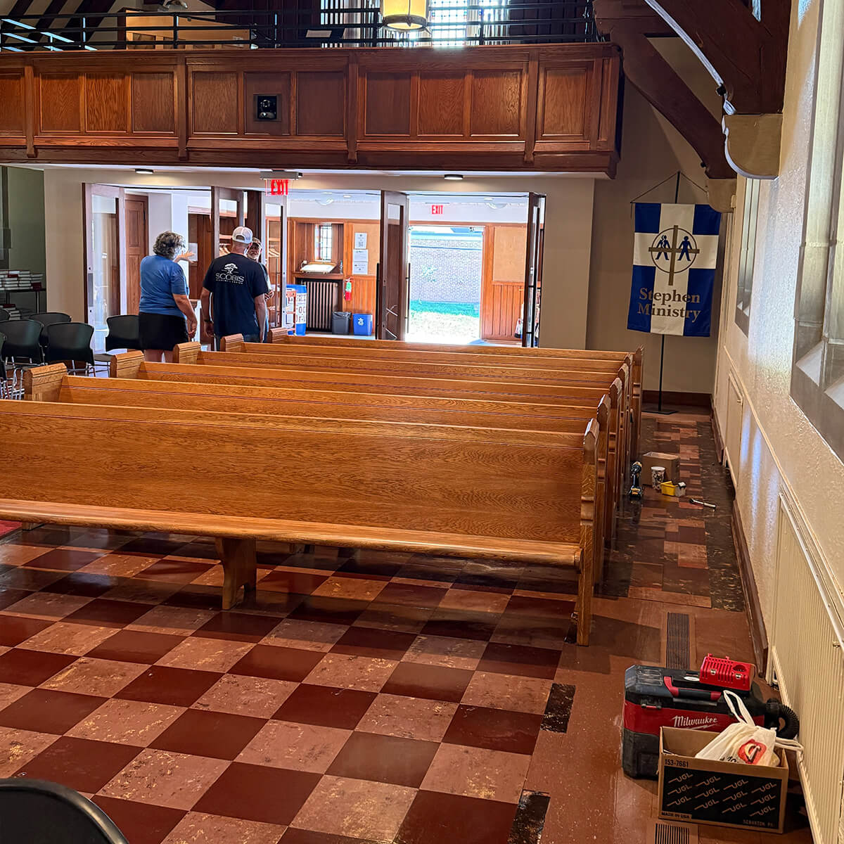 Church Pews Installation by Scobis